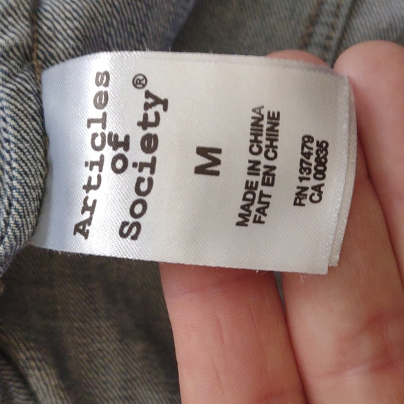 Articles of Society Womens Blue Long Sleeve medium Wash Jean Denim Jacket Size M - Picture 9 of 10